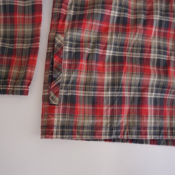 Liz Golf By Liz Claiborne Blue Red Plaid Tartan Quarter Zip Windbreaker Jacket M - Picture 7 of 10